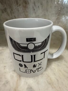 The Cult Love White Ceramic Mug - Black Graphic